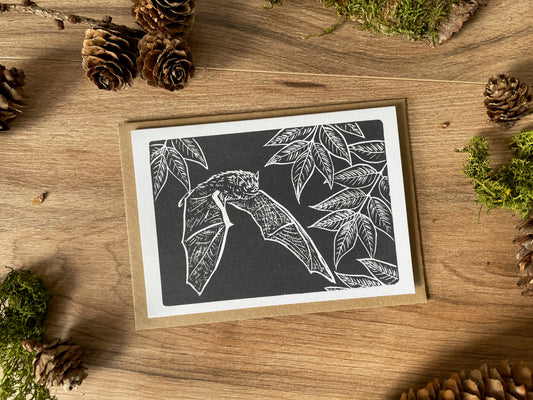 Pipistrelle bat greeting card