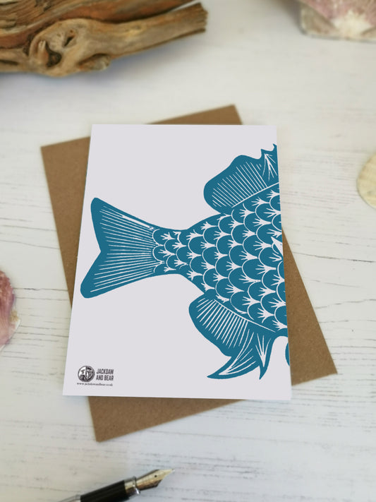 Blue Fish Happy Birthday Card