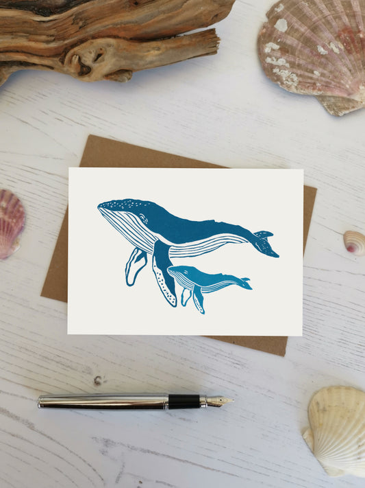 Humpback whale greeting card