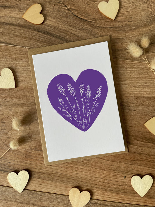 Lavendar Heart Greeting Card