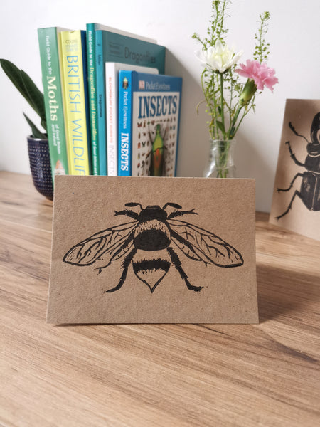 Bumblebee greeting card - on Kraft