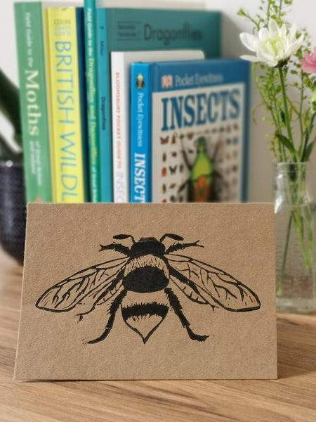 Bumblebee greeting card - on Kraft