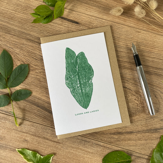 Lords and ladies botanical greeting card