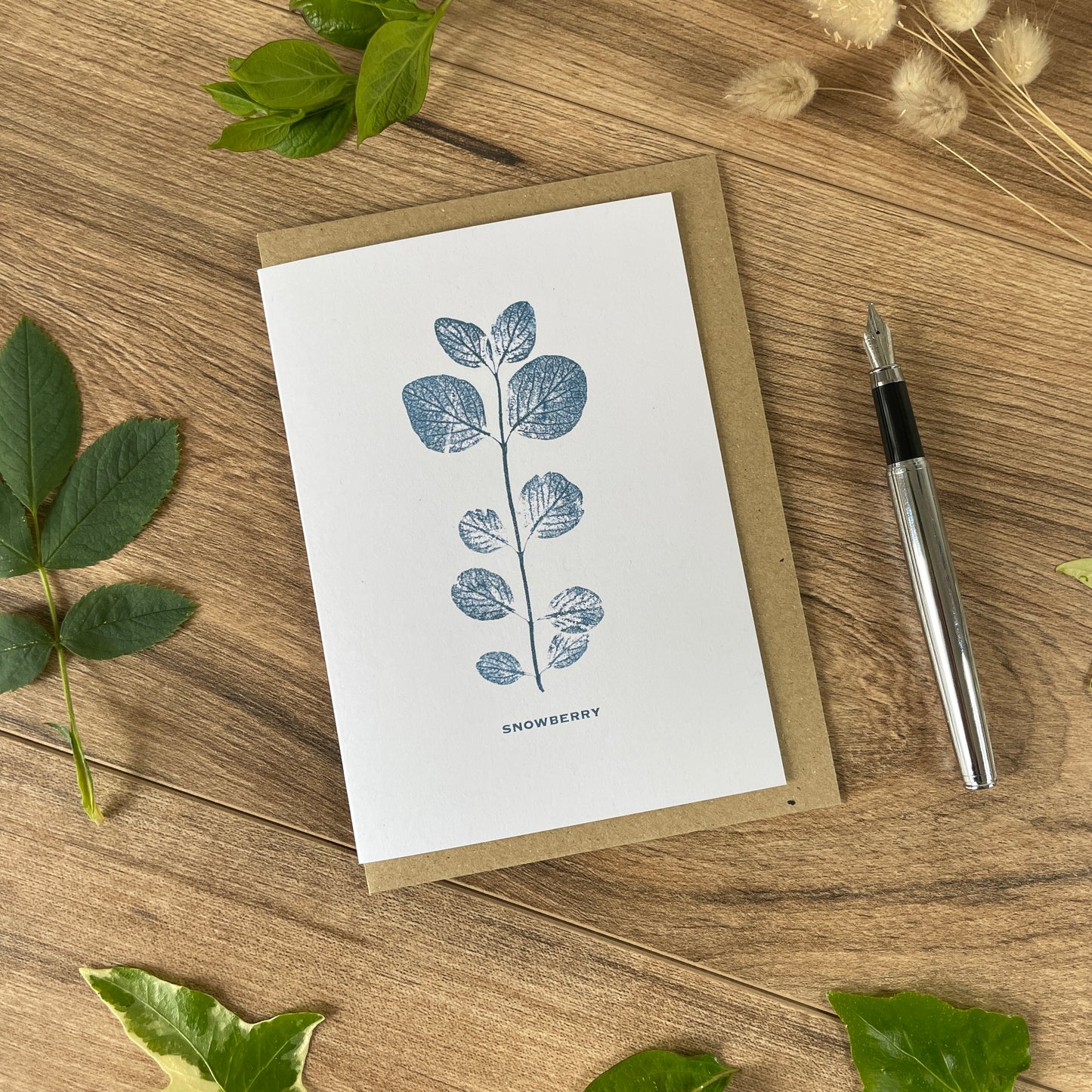 Snowberry -young botanical greeting card