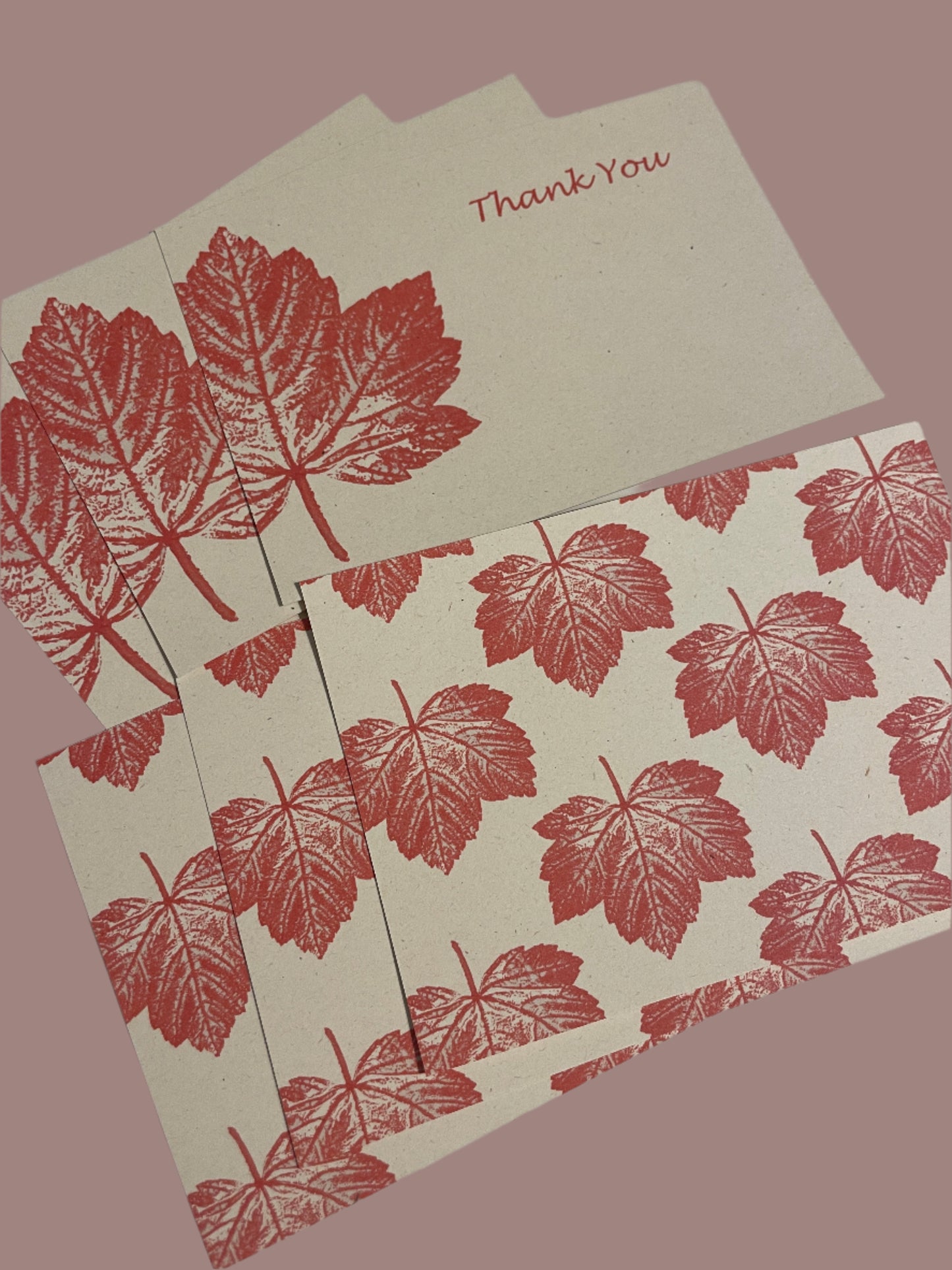 Great Maple notecards, notelets, mono print design postcards, A6 cards with envelopes