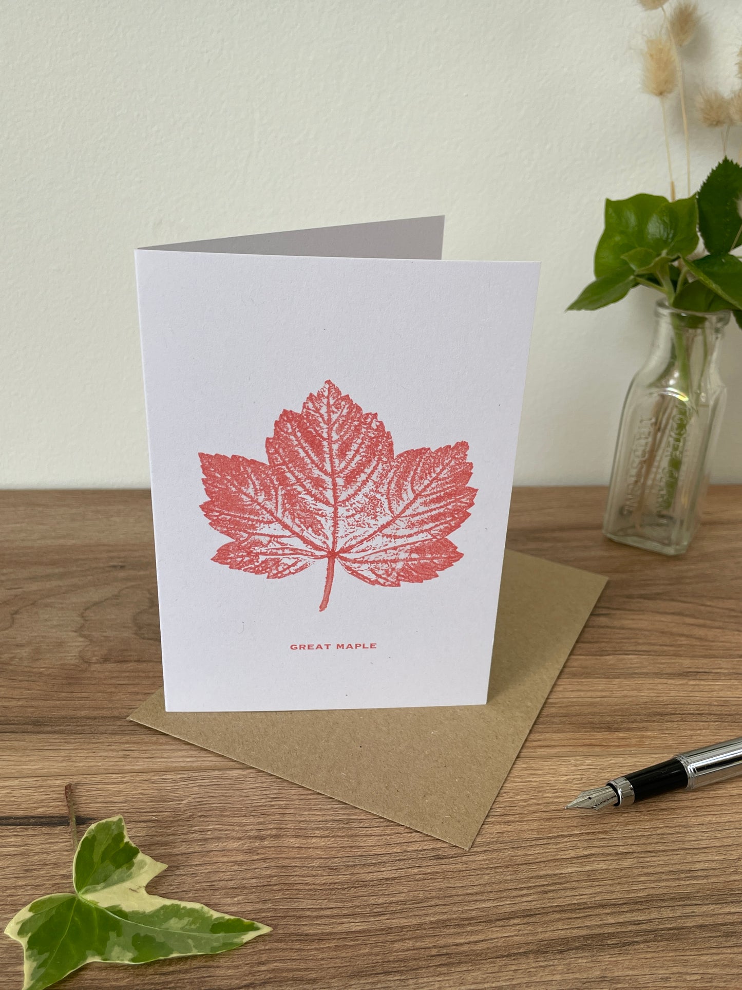 Great maple, Sycamore botanical greeting card