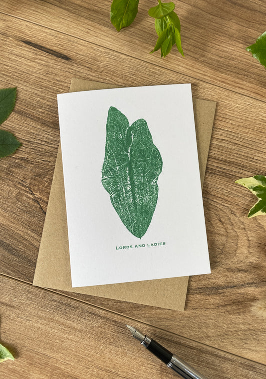 Lords and ladies botanical greeting card