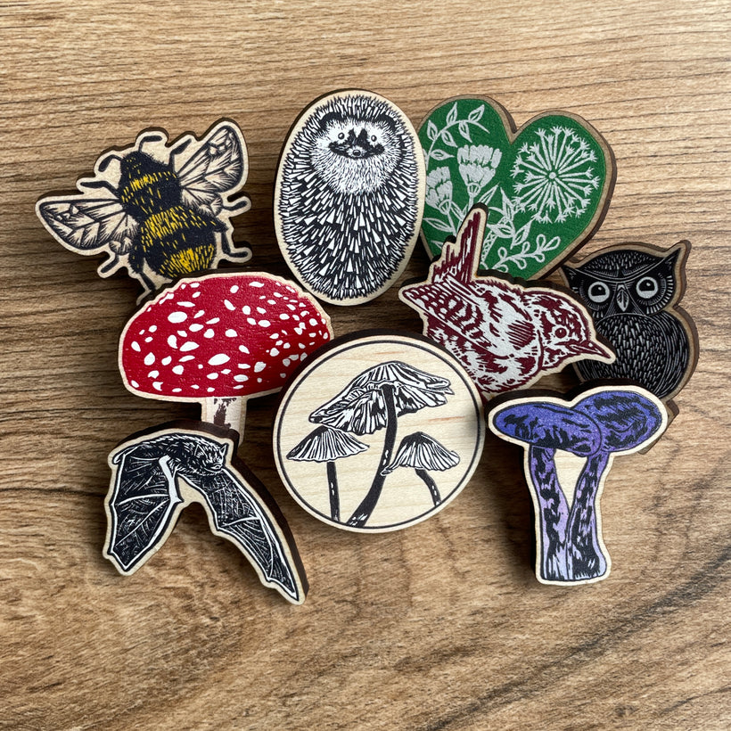 Wooden Pin badges