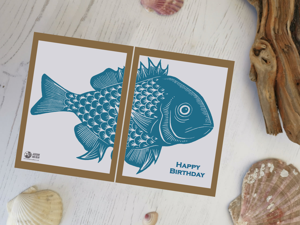 Blue Fish Happy Birthday Card