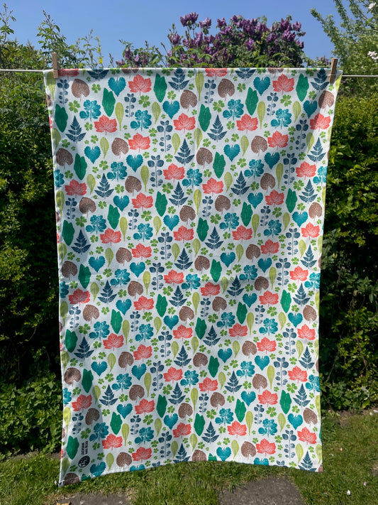 Botanical leaf Tea Towel