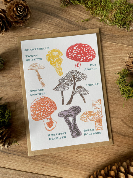 Fungi foray foragers greeting card