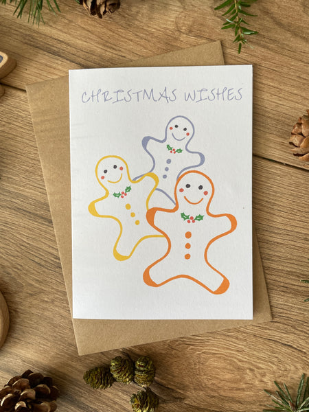 Three Gingerbread Men Christmas card