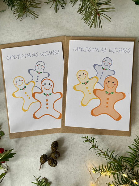 Three Gingerbread Men Christmas card