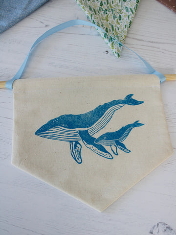 Humpback Whale Pennant, Flag, Wall hanging banner, ideal for Nursery