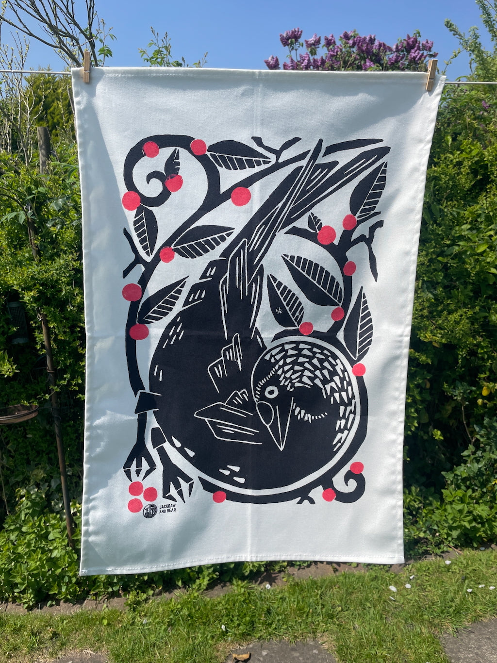 Jackdaw Tea Towel