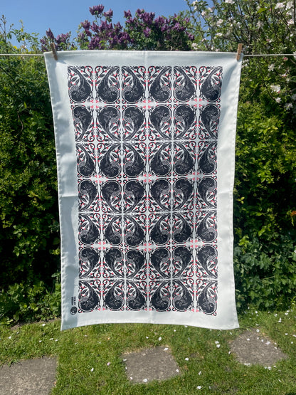 Jackdaw Tile Tea Towel
