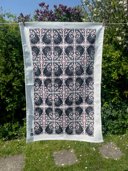 Jackdaw Tile Tea Towel