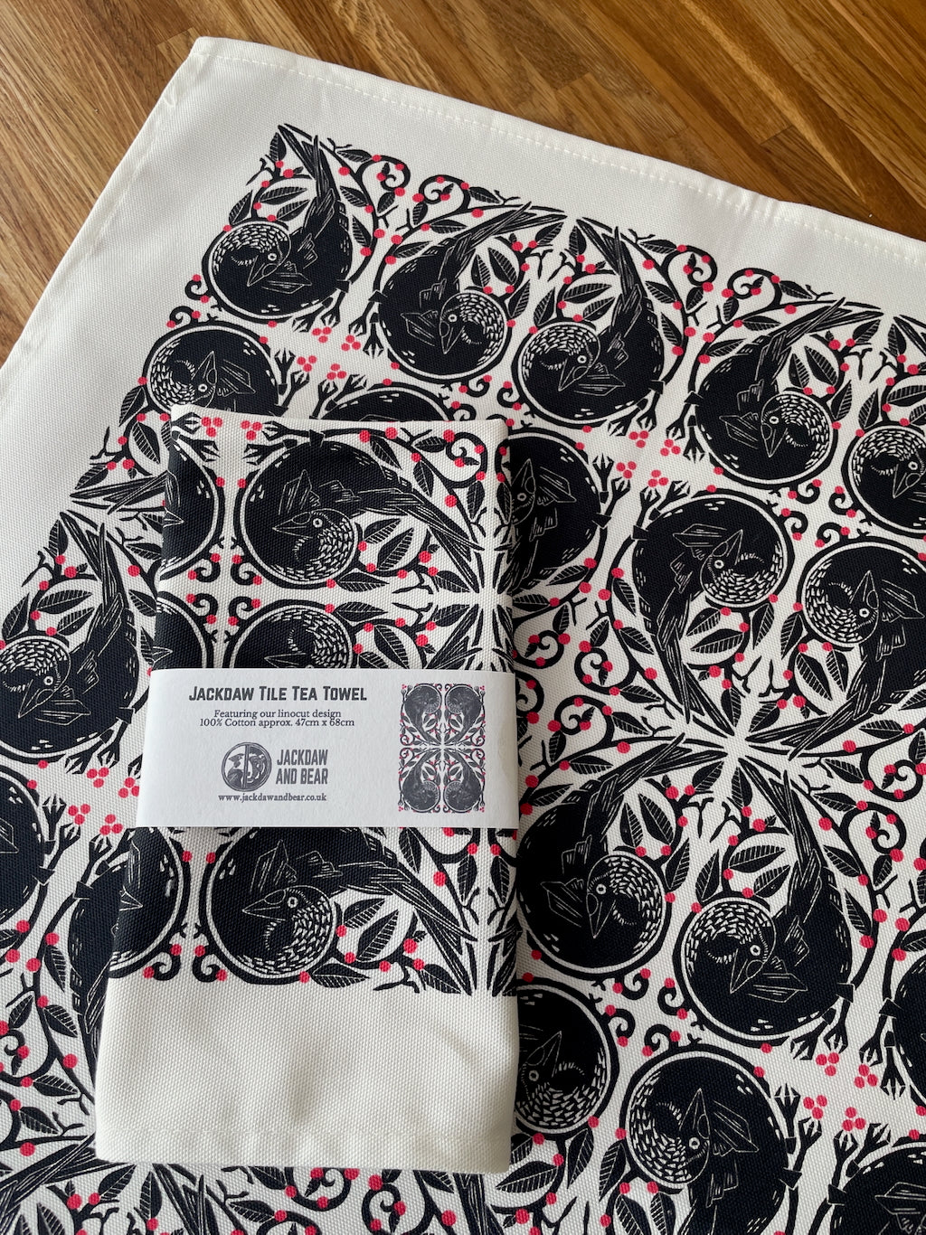 Jackdaw Tile Tea Towel