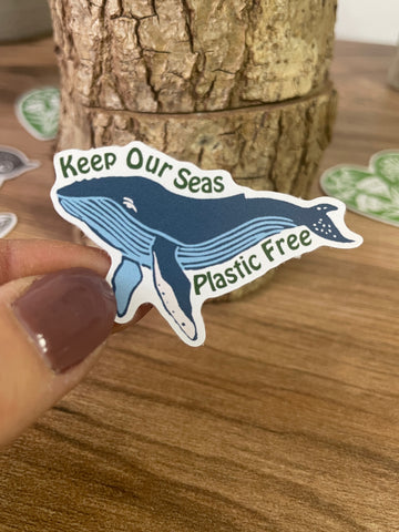 Keep our Seas Plastic free Whale Eco friendly Sticker