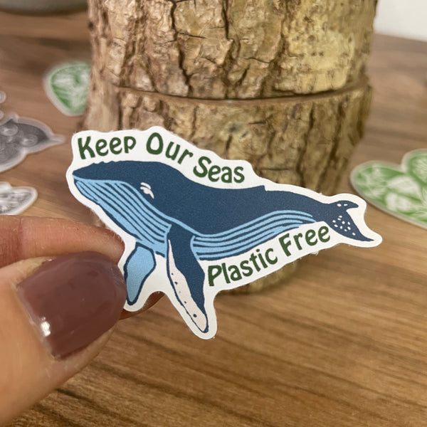 Keep our Seas Plastic free Whale Eco friendly Sticker