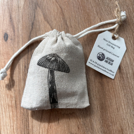 Mini gift pouches- linocut gift bags