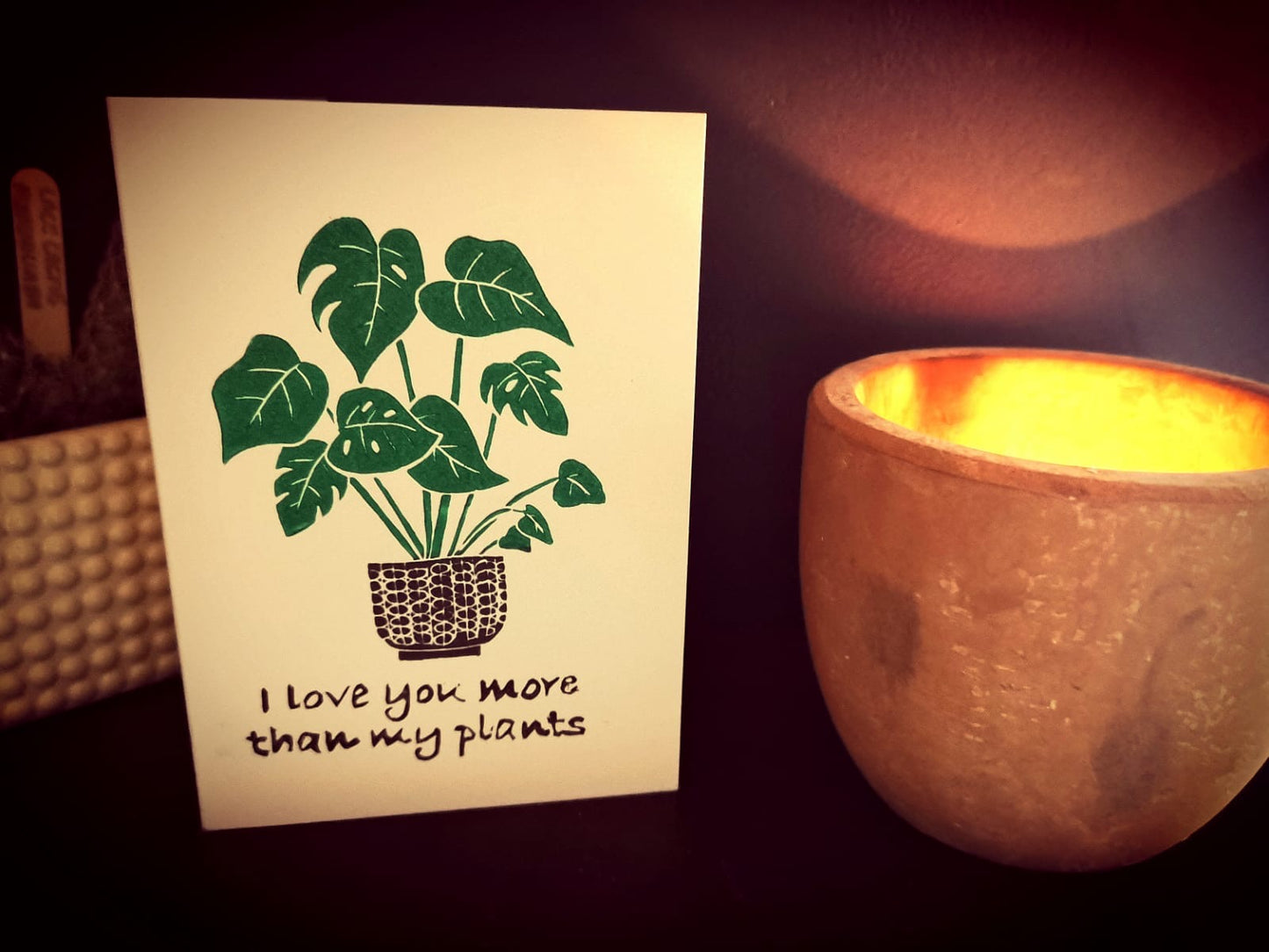 I love you more than plants greeting card
