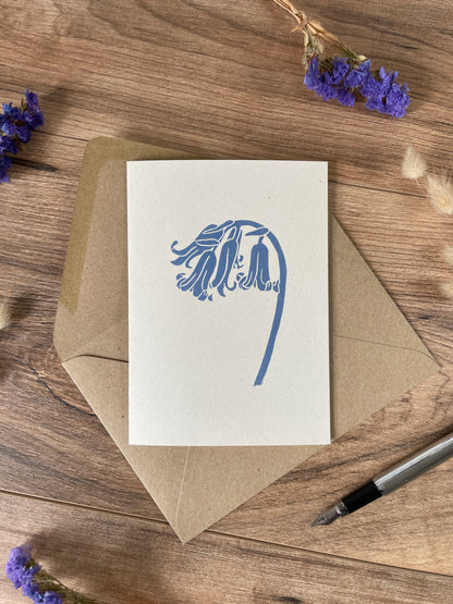 Bluebell, botanical woodland spring greeting card