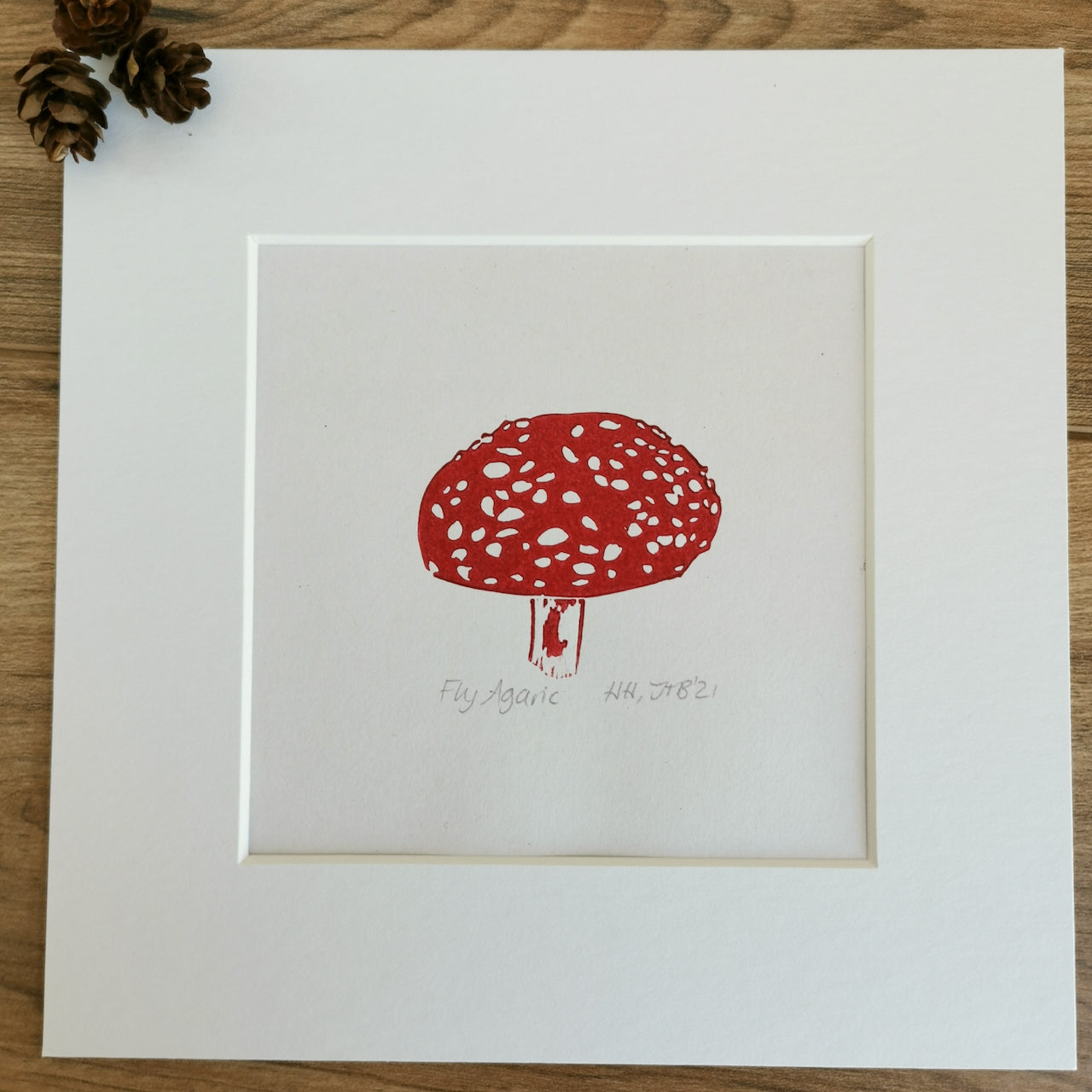 Fly Agaric Fungi - original linocut print