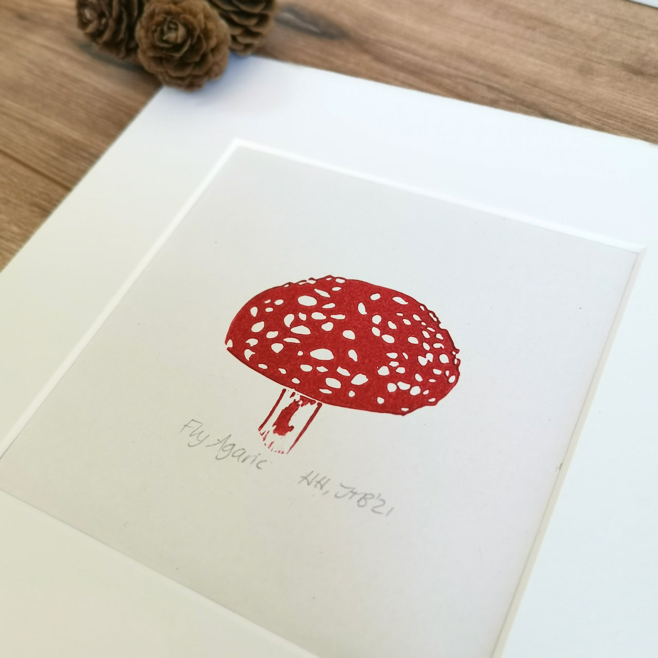 Fly Agaric Fungi - original linocut print