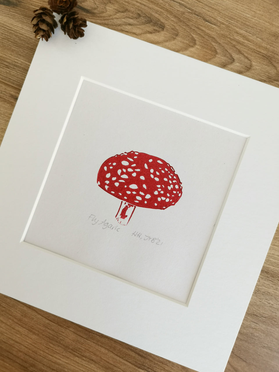 Fly Agaric Fungi - original linocut print