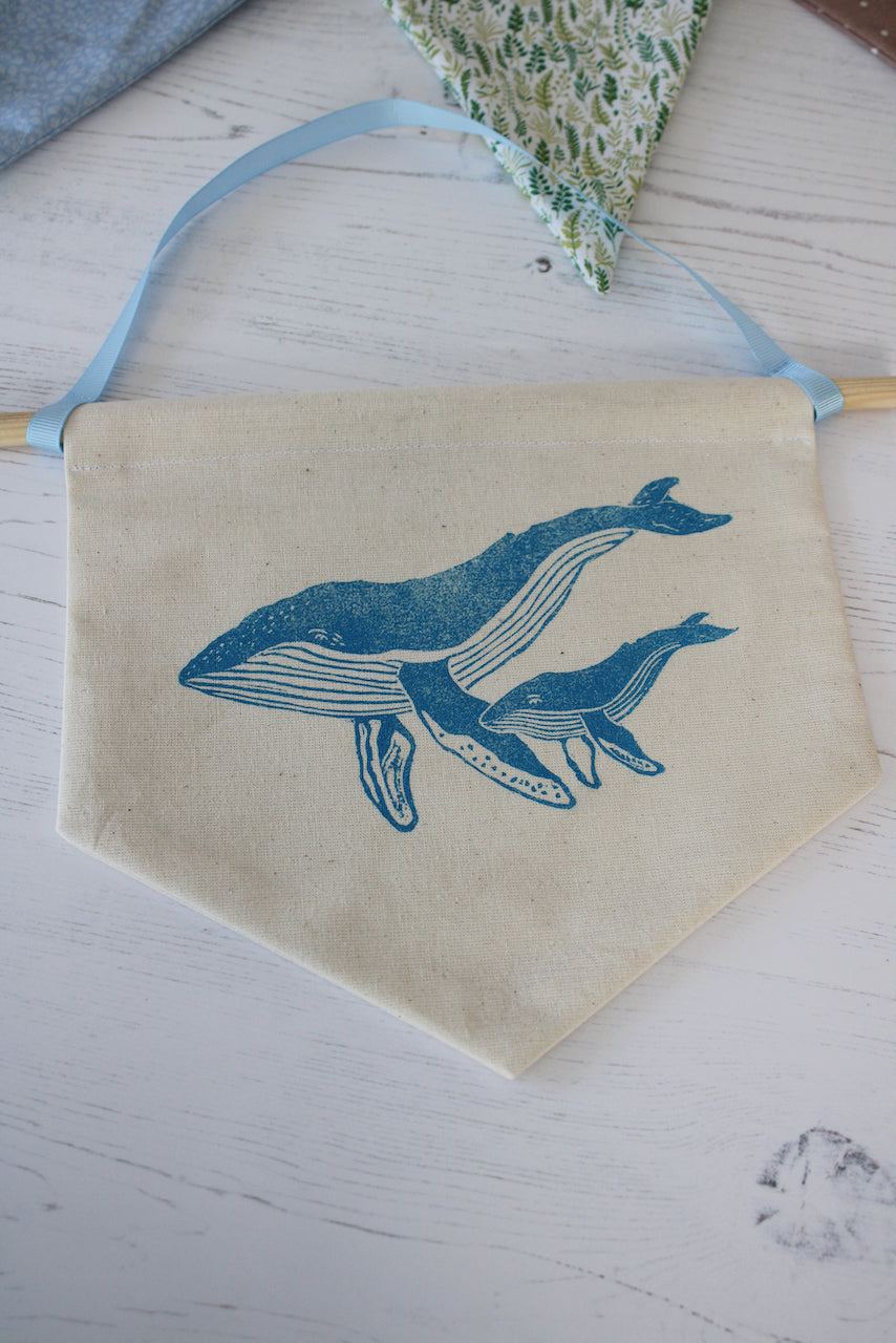 Humpback Whale Pennant, Flag, Wall hanging banner, ideal for Nursery