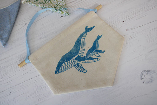Humpback Whale Pennant, Flag, Wall hanging banner, ideal for Nursery