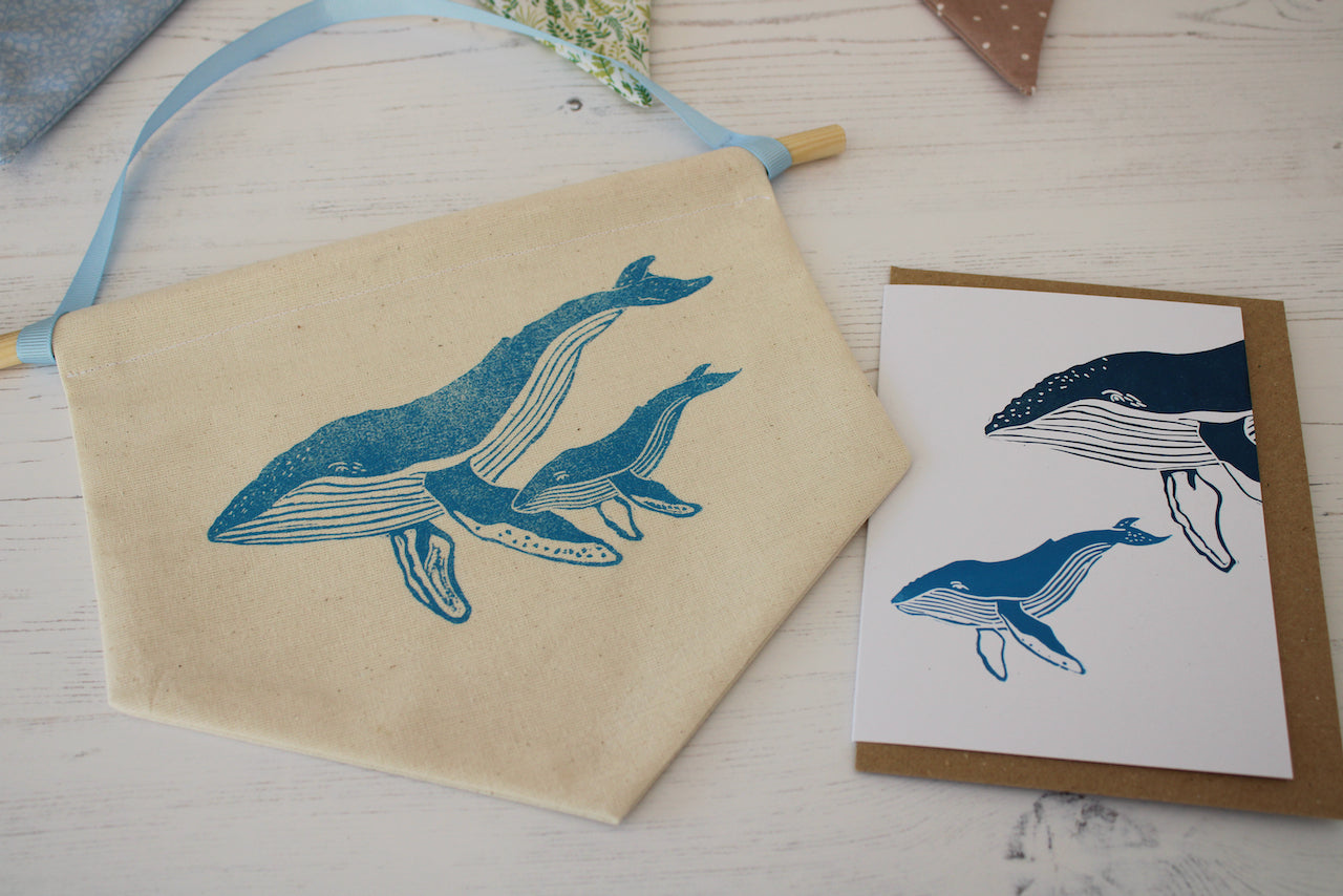 Humpback Whale Pennant, Flag, Wall hanging banner, ideal for Nursery