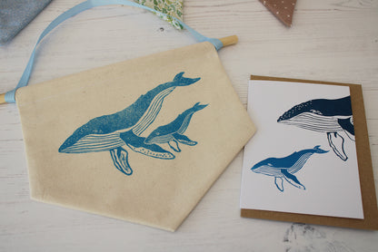 Humpback Whale Pennant, Flag, Wall hanging banner, ideal for Nursery