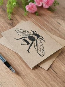 Bumblebee greeting card - on Kraft