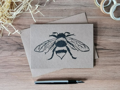 Bumblebee greeting card - on Kraft