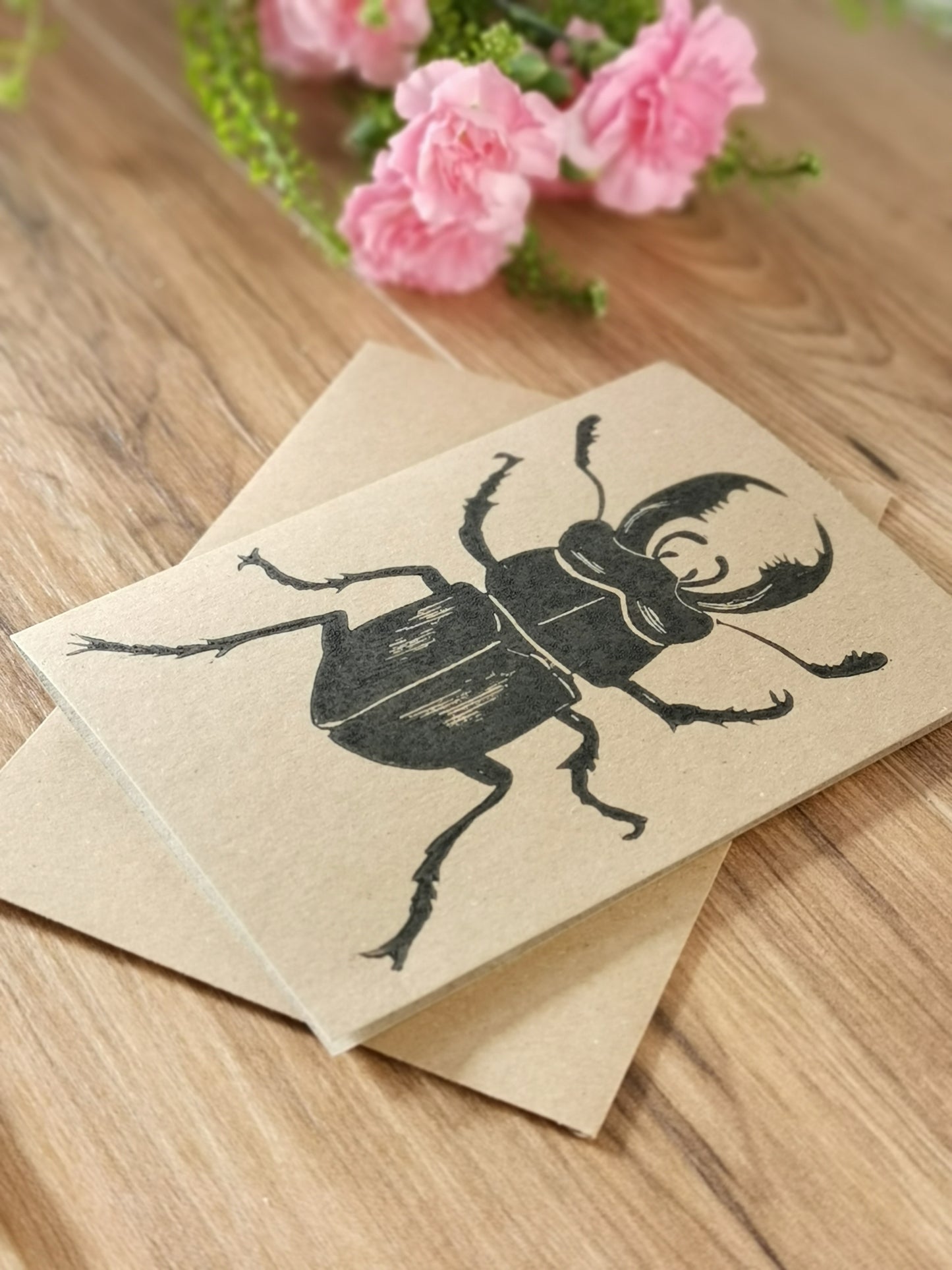 Male Stag Beetle greeting card