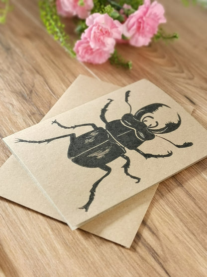 Male Stag Beetle greeting card