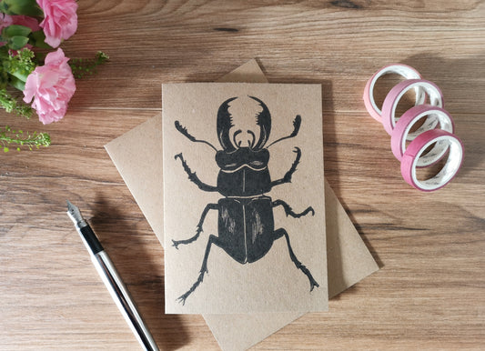 Male Stag Beetle greeting card