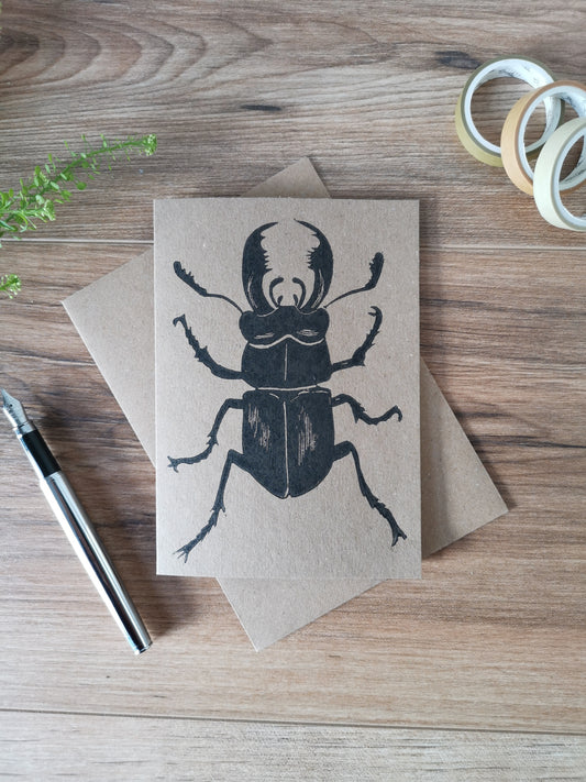 Male Stag Beetle greeting card