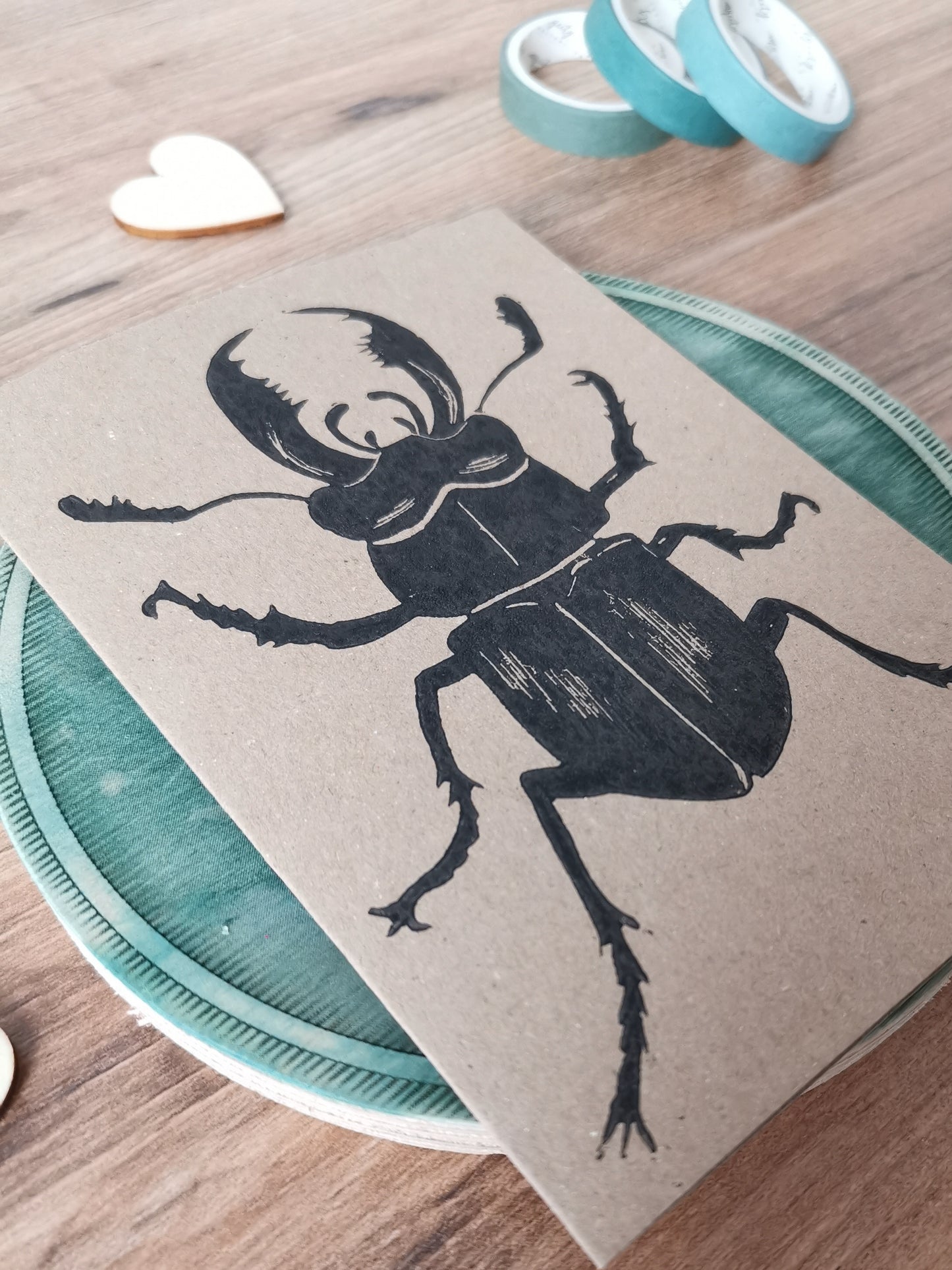Male Stag Beetle greeting card