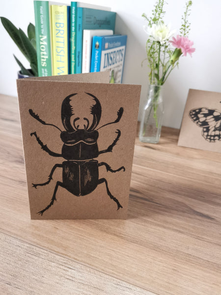 Male Stag Beetle greeting card