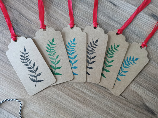 Botanical Christmas gift tags- pack of 6