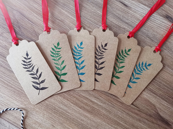 Botanical Christmas gift tags- pack of 6