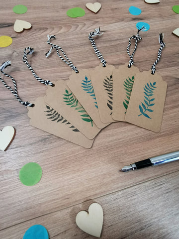 6pk hand printed botanical gift tags / present tags for gift wrapping