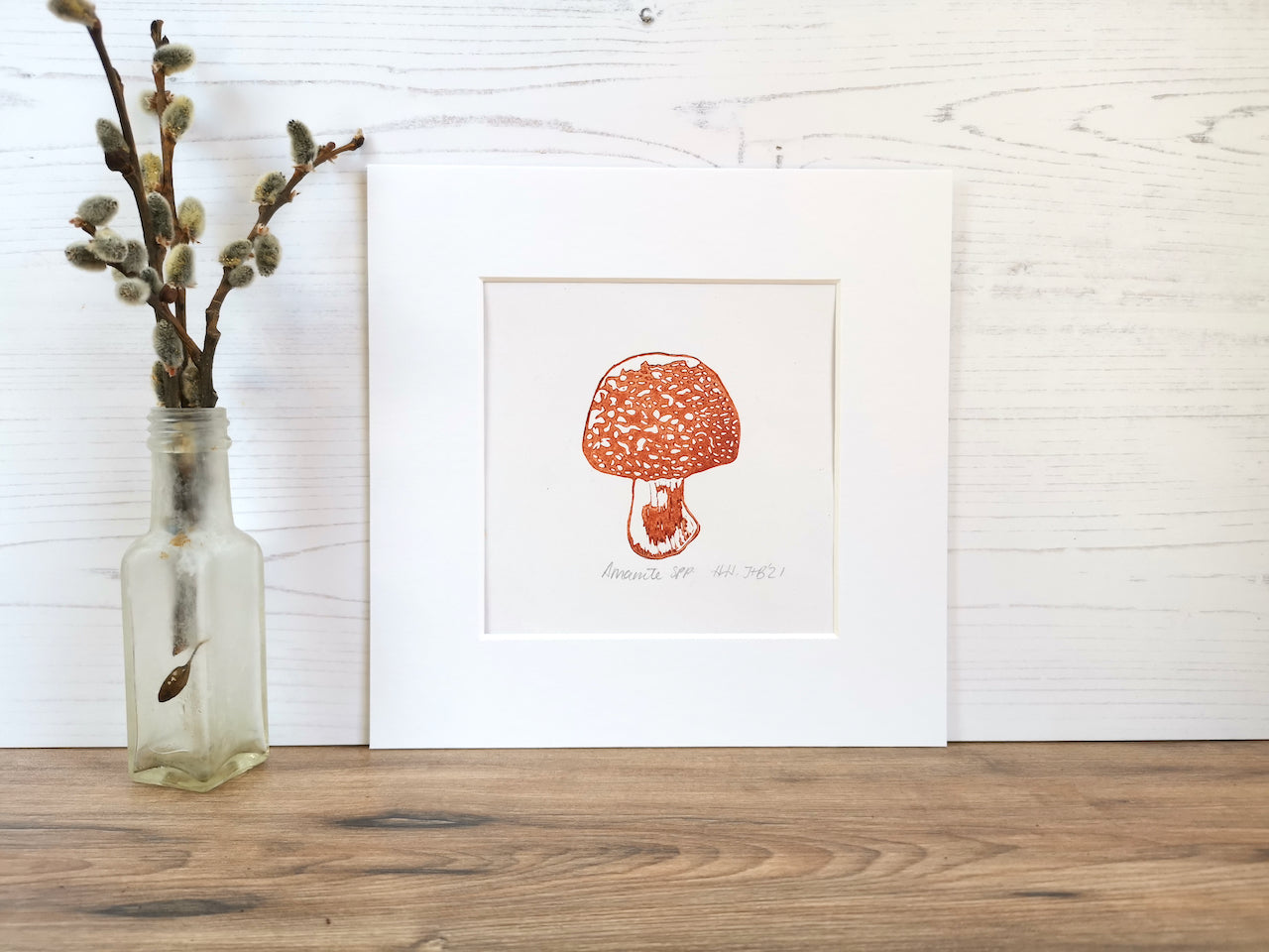 Amanita Fungi- original linocut