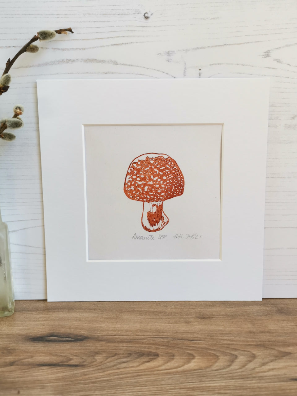 Amanita Fungi- original linocut