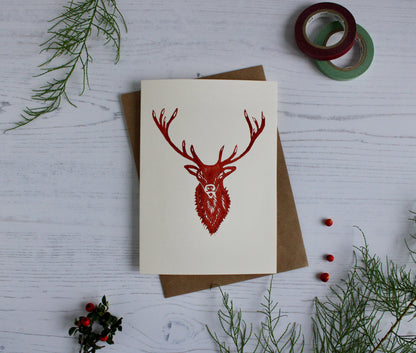 Red Deer Stag Card