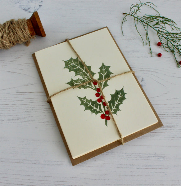 Holly & berries Christmas Card