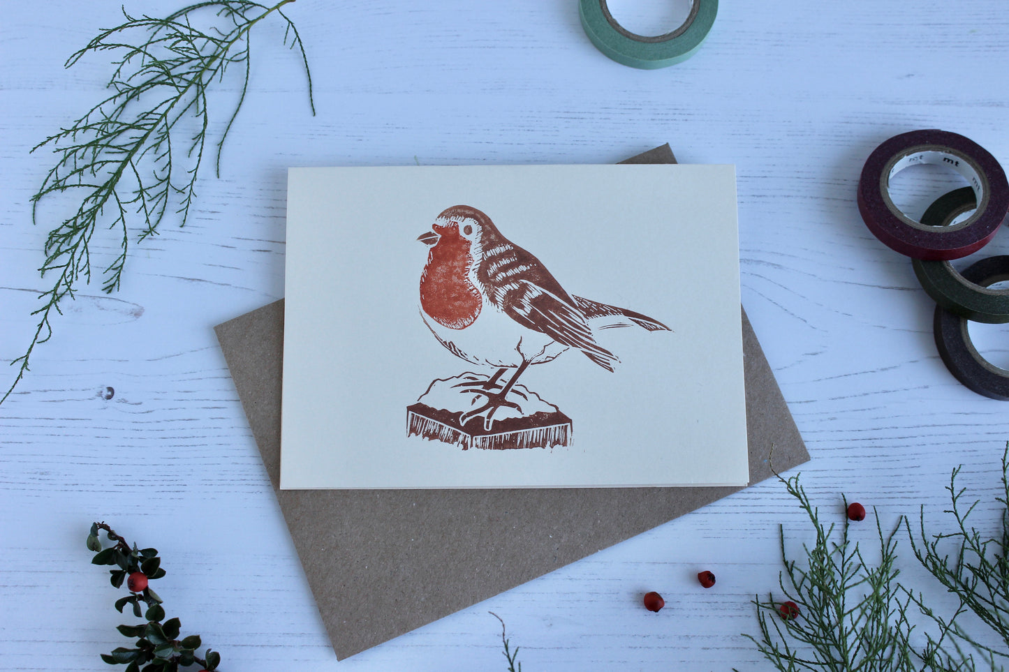 Robin Card Christmas card